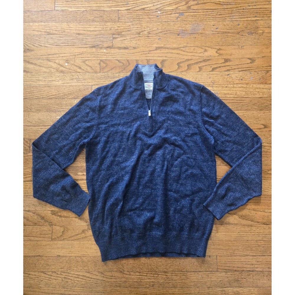 Faherty Legend Sweater Quarter Zip Pullover Navy Blue Men’s Small